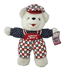 Dan Dee Liberty Bear Plush 1998 Patriotic USA Checkered Stars Stuffed Animal