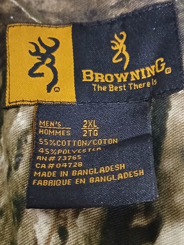 Browning- Break Up Infinity Camo LS Button Up Collared Shirt 2X-Never Worn - Picture 11 of 19