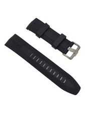 Jacques Lemans 26 mm / CF11466A Black rubber watch strap with silver buckle.