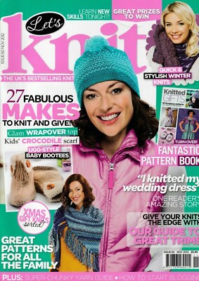 Let's Knit Magazine #60 Nov 2012~Ugg-Style Baby Bootees