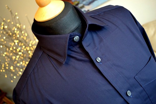 GAP Mens Tailored Shirt Dark Navy blue Cotton Fitted LS Sz. XS - 38-40" Chest - Picture 5 of 10