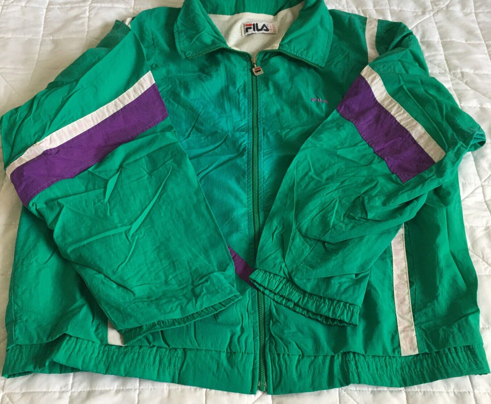 Giacca a vento FILA uomo vintage anni 90 multicolore cerniera davanti taglia 40