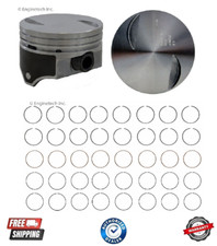 Set Of 8 Flat Top Pistons And Rings For 70-83 Gmchevrolet Big Block 7.4454