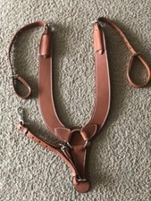 Western Brown Leather Hand Carved Pulling Breast Collar