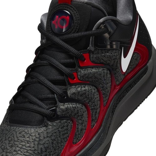 NIKE KD 17 EP FJ9488-001 Black Iron Gray University Red White - Picture 6 of 12