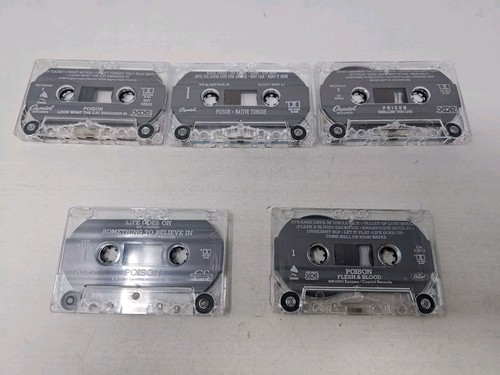 POISON- 5 Cassette Lot 3 Studio 1 Live 1 Single Capitol Records Pre-owned - Picture 3 of 24