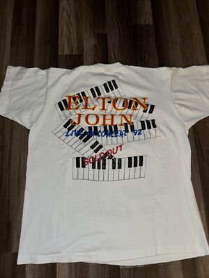 Vintage 1993 Elton John Live In Concert Your T-Shirt White