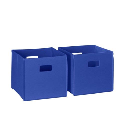 Fabric Collapsible Storage Cube Organizers Blue