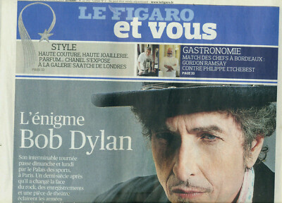 BOB DYLAN Presseschneider Clipping LE FIGARO 27. April 2014 NEU  TBC