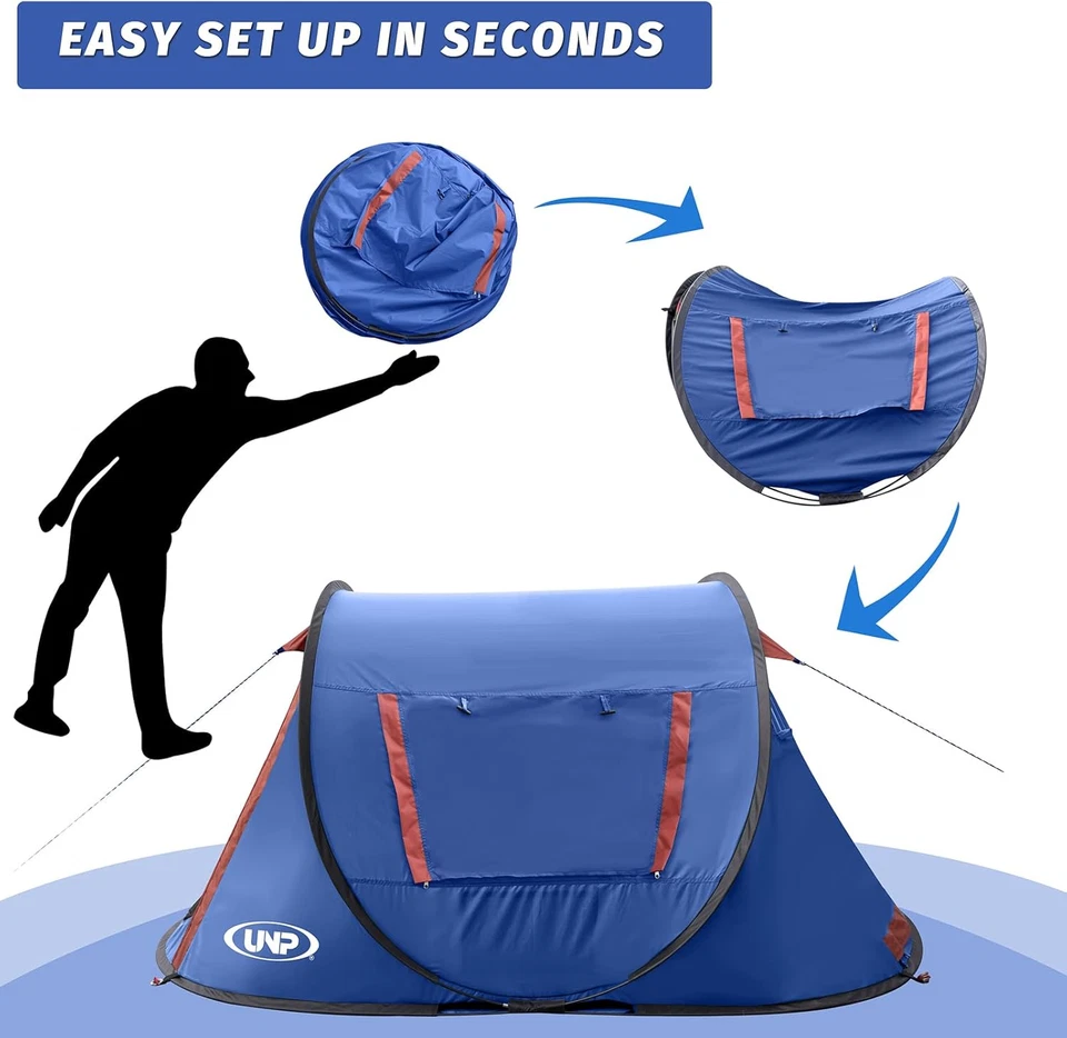 Tienda emergente, tienda de campaña para 2 personas, tienda de playa portátil instantánea, pantalla emergente fácil Foto 3 de 4