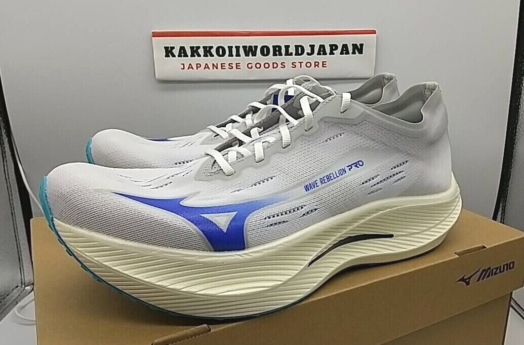 Mizuno Running Shoes WAVE REBELLION PRO NATURAL White/Blue Mizuno Running Shoes WAVE REBELLION PRO NATURAL White/Blue