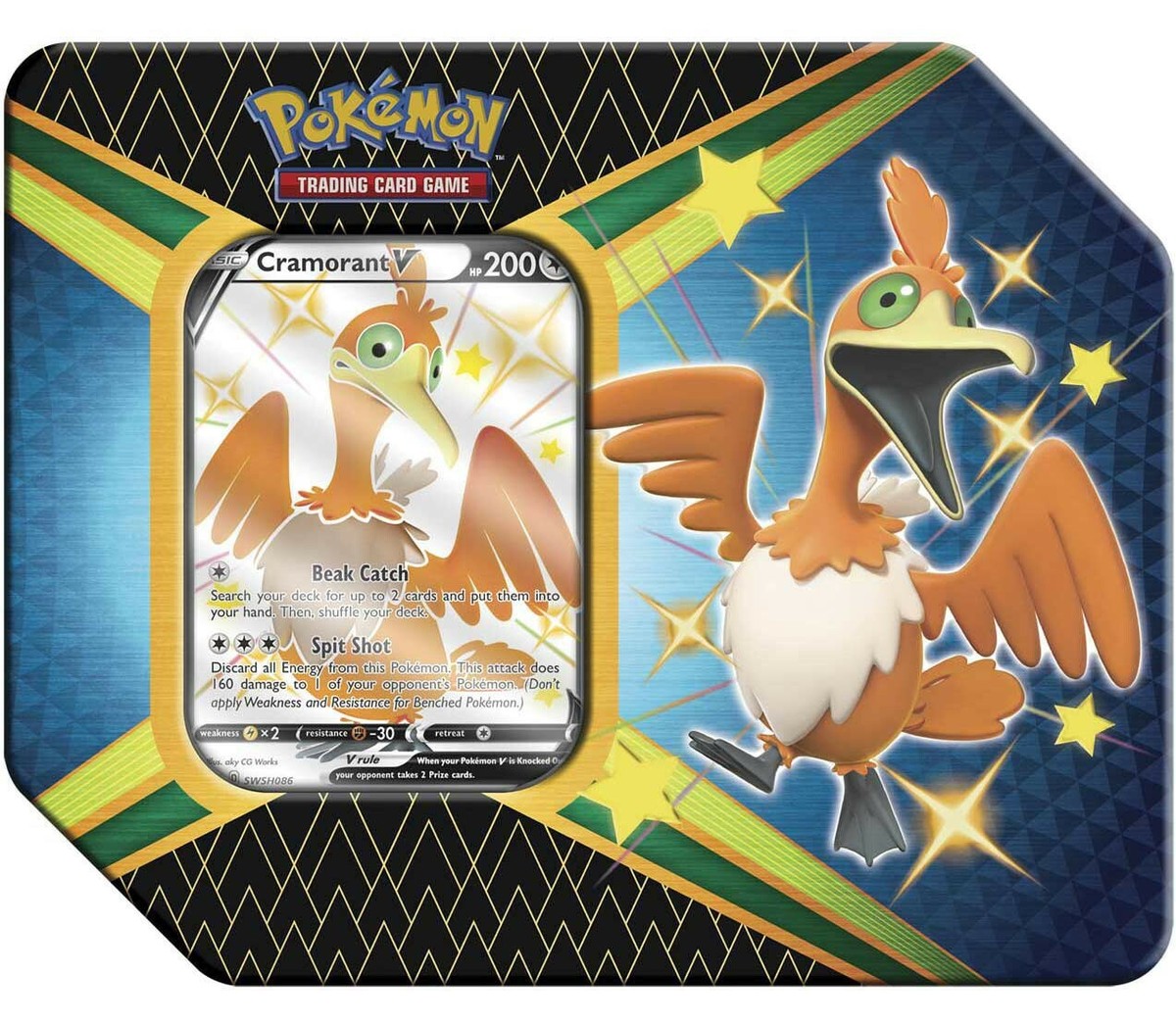 Pokemon TCG Shining Fates Cramorant V Tin Set [6 Booster Packs & Promo Card]