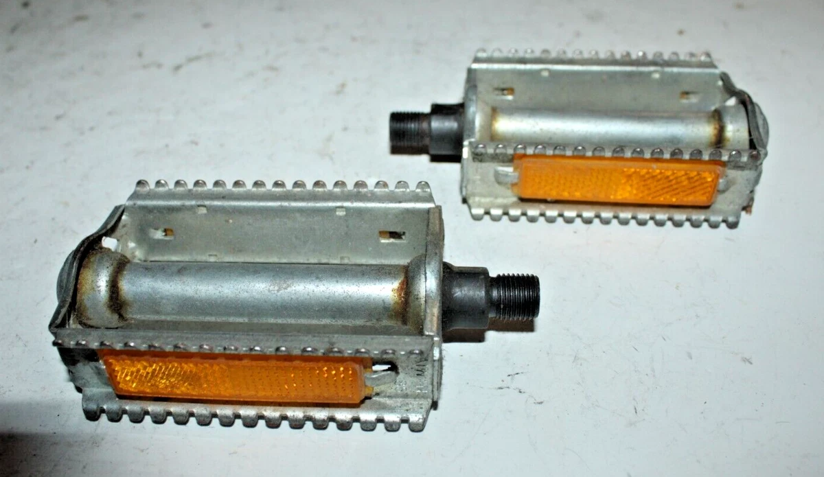 Vintage HTI HTI 826 Flat Pedals Silver Touring Road City Hybrid Fast USA Shipper
