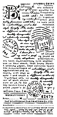 Really Great Stencils, Vintage Script, Old Type Stencil, 5.8'' x 9.8'', Postmarks