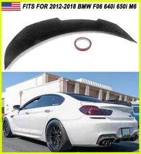FOR 12-18 BMW F06 640i 650i M6 CARBON LOOK PSM STYLE REAR TRUNK SPOILER WING LID