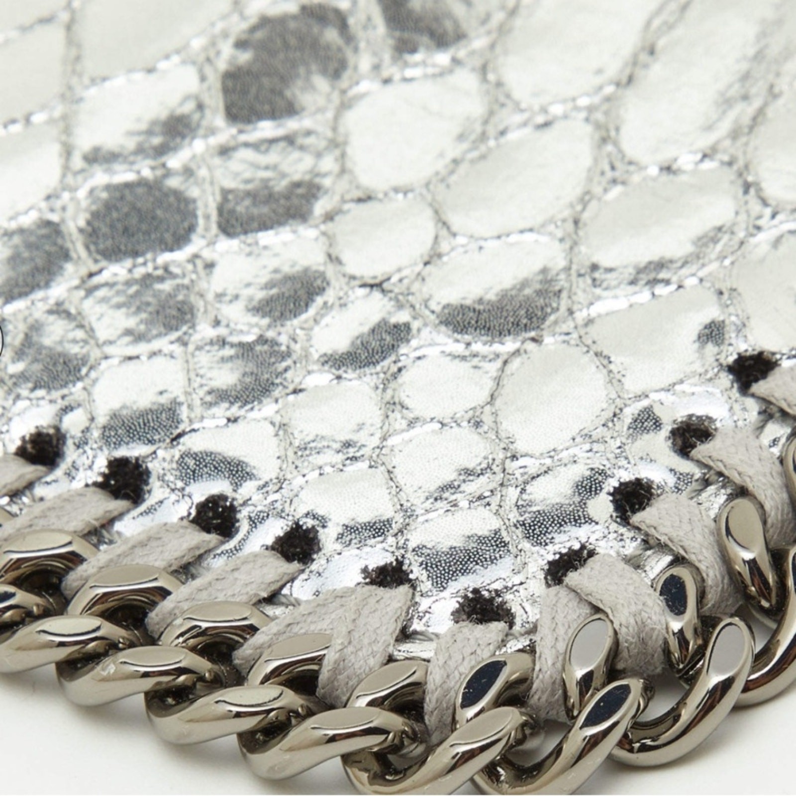 Stella McCartney Silver Python Embossed Falabella… - image 5