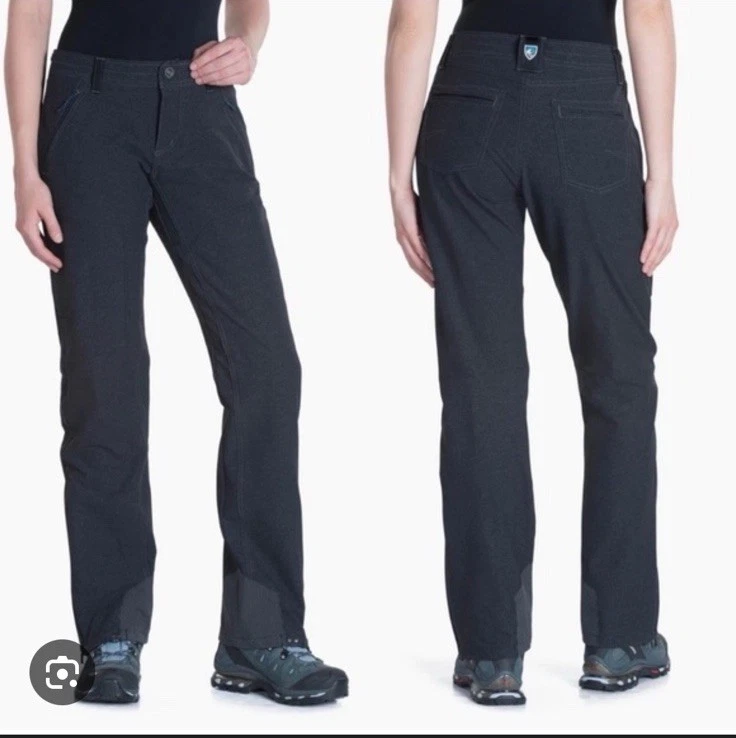 Kühl Women’s KLASH Outdoor Pants Size 8 Dark Gray Charcoal Hiking Soft Shell