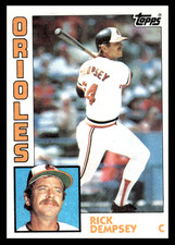 1984 Topps Rick Dempsey 272 Baltimore Orioles MLB Baseball Base Set