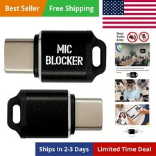 Type-C Microphone Blocker Audio Mute Adapter Privacy Protector & Silent Scree...