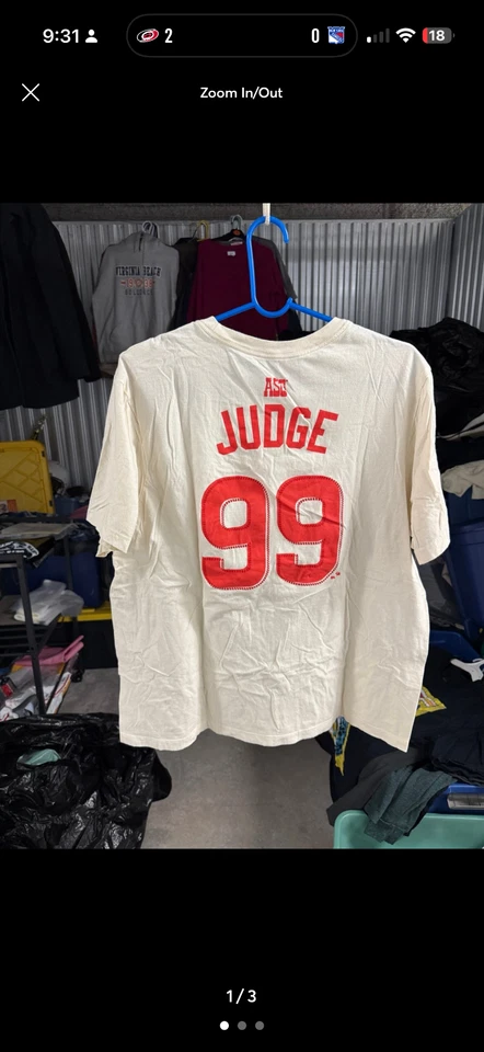 Nike Aaron Judge #99 American League 2022 All-Star Game T-Shirt (Size XL, Cream, - Image 2 of 4