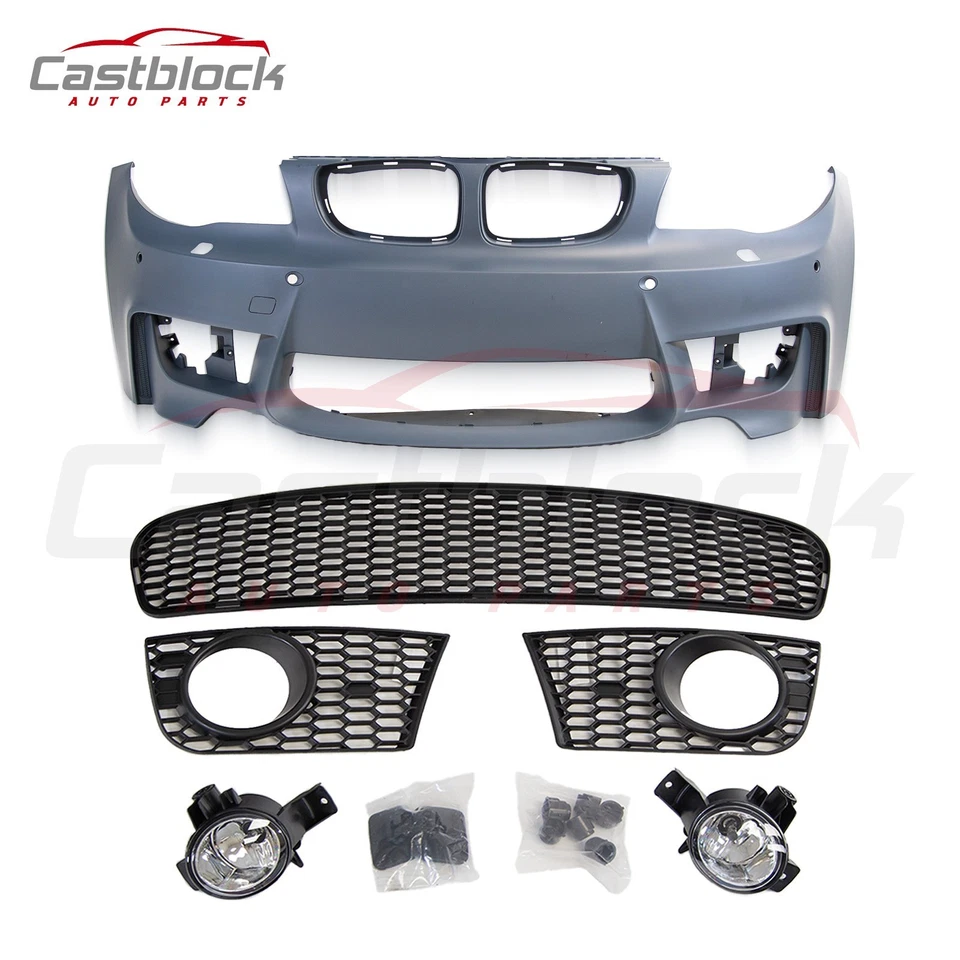 Parachoques delantero estilo 1M para BMW E82 E88 125i 128 2008-2013 con luces antiniebla Foto 2 de 4