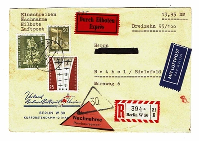 Berlin 153 u.a.: Eil-E-NN-LP, tolle Portostufe, Verb. Berliner Ballspielvereine - Bild 1 von 2
