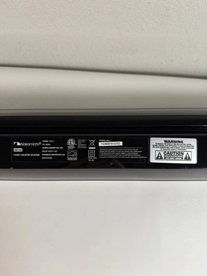 SOUNDBAR ONLY - Nakamichi NK1b- Bluetooth Speaker System Used TESTED + WORKING - Image 4 of 4