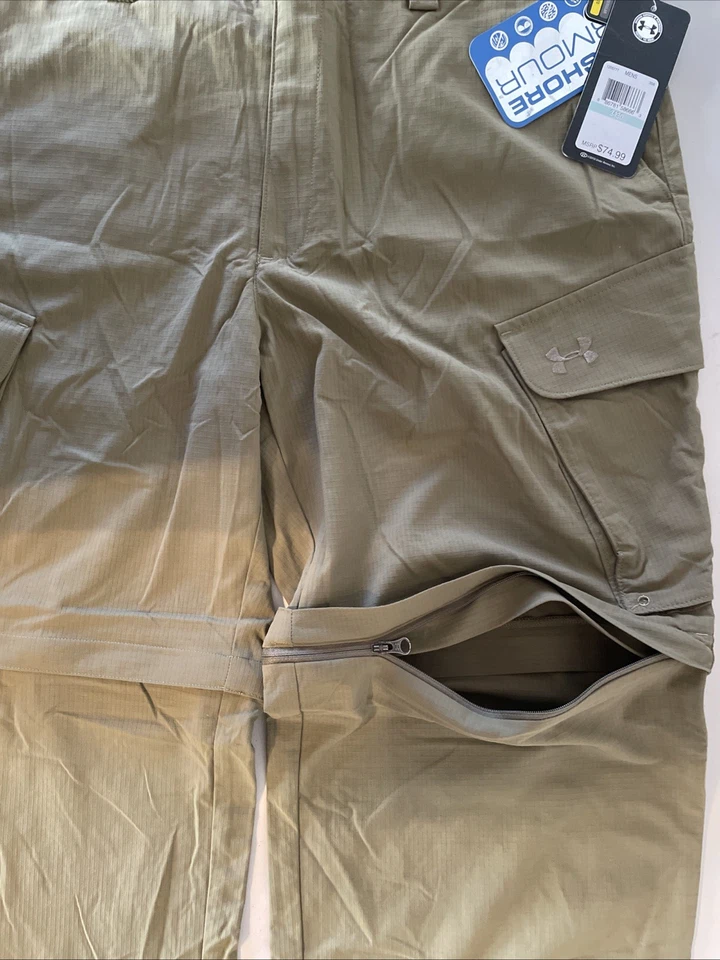 Under Armour Mens 34x30 UA Fishing Covert Tactical Cargo Pants Olive Green NWT - Image 3 of 4
