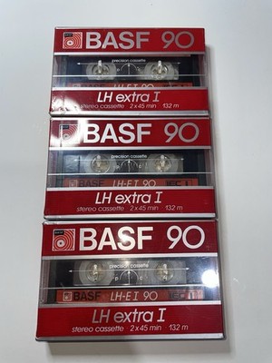 3 X BASF 90 LH Extra I LH-E I Blank Audio Stereo Cassette 90 Minute New Sealed
