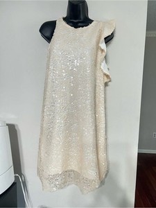 white glitter dress zara Zara - Zw Collection Sequin Dress - White - M