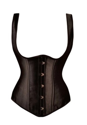 Black High Back Underbust Corset With Straps US14 UK18