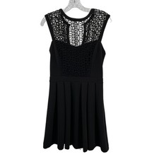 Pink Martini Black Lace Bodice Sleeveless Party Fit & Flare Dress Women Sz S