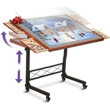 Jigsaw Puzzle Table/Rolling Puzzle Desk - 1500 Piece Puzzle Board with Bonus ...