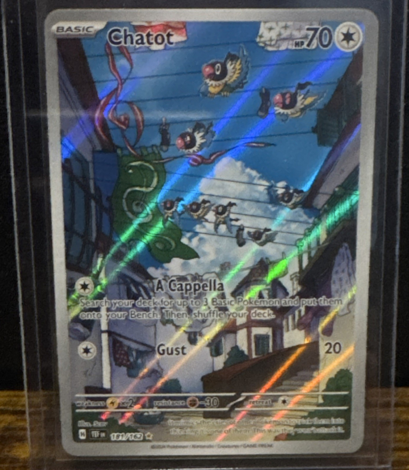 Chatot Pokémon SV05 Temporal Forces Illustration Rare Holo 181/162
