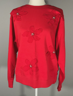 Lilly Pulitzer Ballad Women's Size L Cranberry Long Sleeve Sweatshirt NWT
