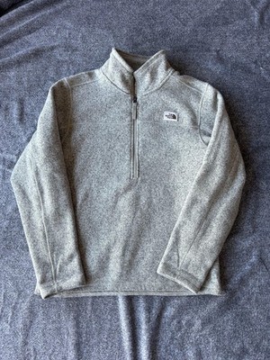 The North Face Pullover Mens Medium Gray 1/4 Zip Fleece Performance Hiking Top