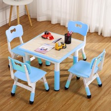 Modern Kids Table and 4 Chair Set 23" Height Adjustable Toddler Table  Chairs
