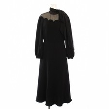 VALENTINO f Dress Maxi Long Sleeve Sheer See-through Switch Ribbon Silk 40 Used