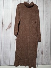 Old Navy Sweater Dress Womens Medium Tall Brown Turtleneck Long Sleeve Midi