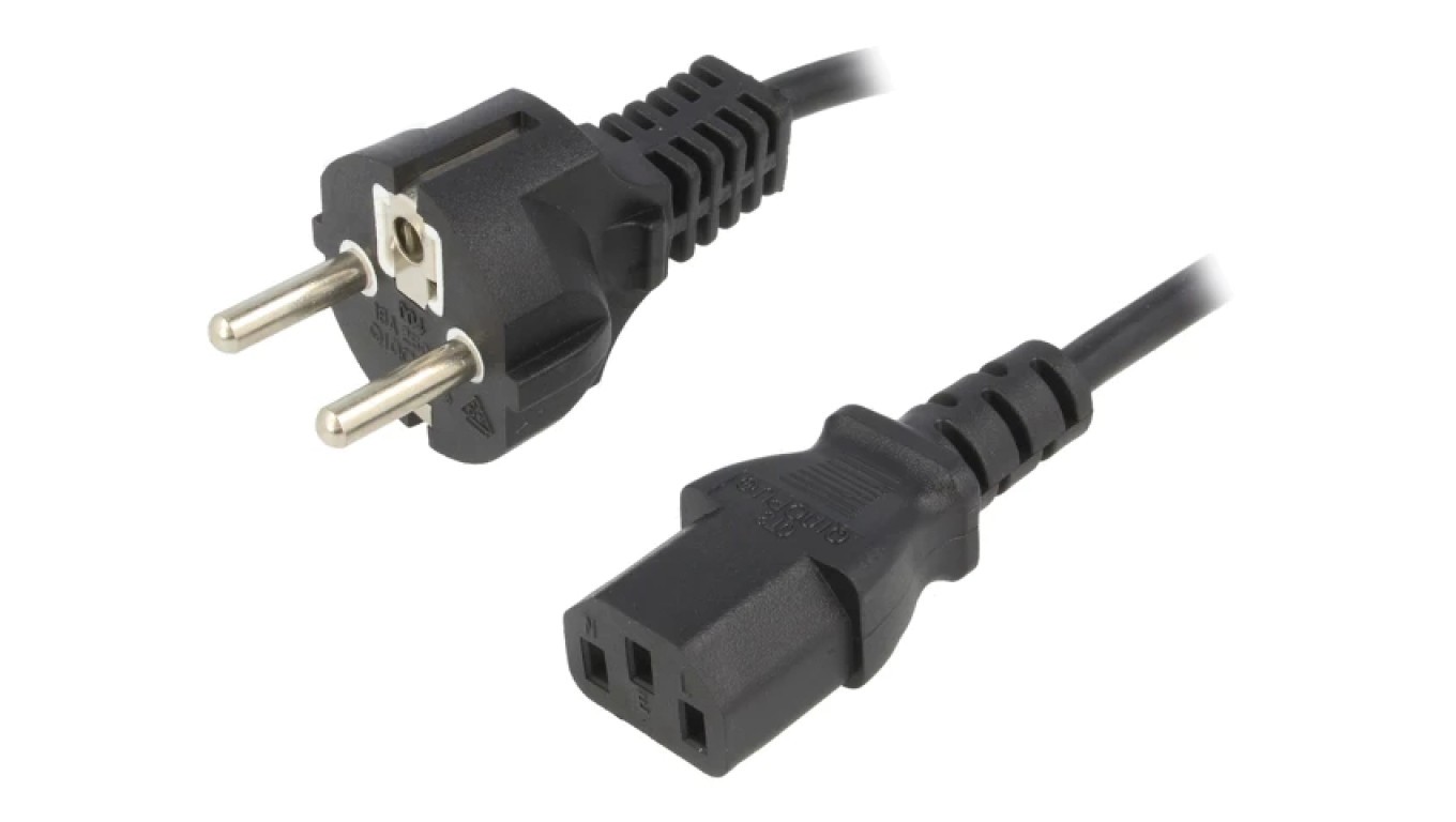 CEE Cable 7/7 (E/F) IEC Male C13 Female PVC 5m KAB-EU-P3-5.0-BK