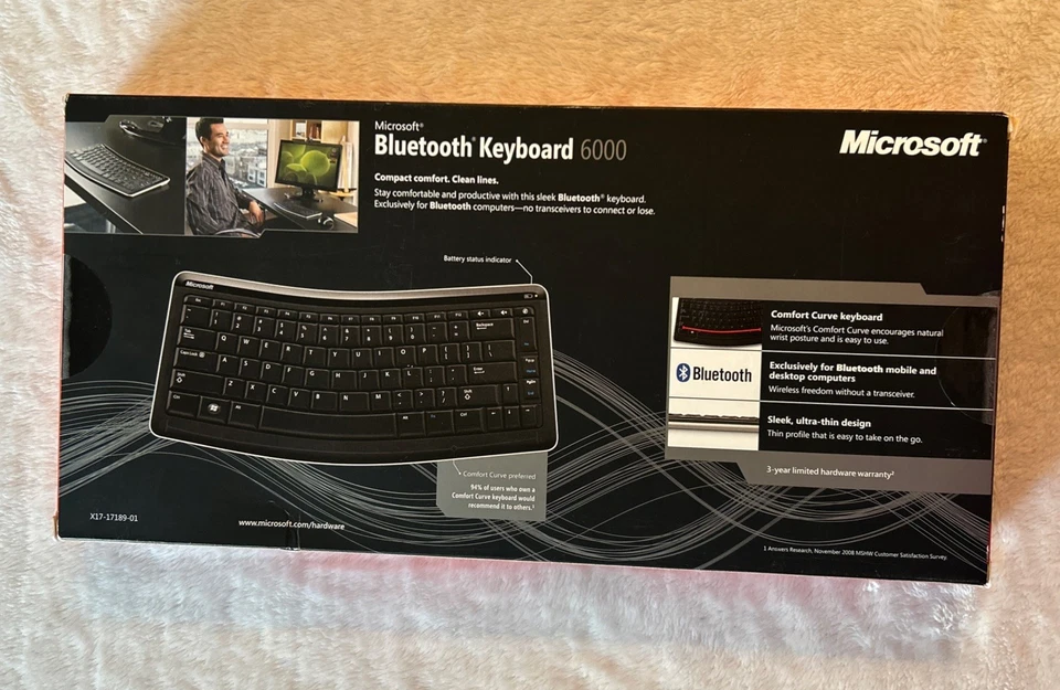 Microsoft Bluetooth Slim 6000 2XJ-00001 Wireless Keyboard - Image 2 of 2