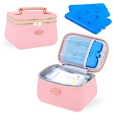 Breast Milk Cooler Bag With 2 Ice Packs Fits 6 Bags 8oz Pink XS Tote