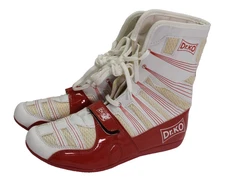 DR. KO Lightweight Boxing Shoes Hi-Top Boots Red & White Mens US Size 9.5