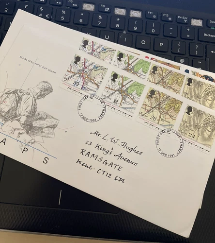 GB FDC 1991 ORDNANCE SURVEY MAPS First Day Cover THANET PMK