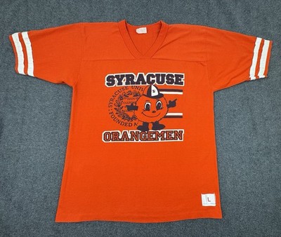 Vintage Syracuse Orangemen Shirt Mens Large Orange 80s Football USA