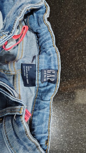 girls Gap blue distressed denim jeans size 8 SLIM stretch adjustablsuper skinny - Picture 5 of 5