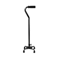 McKesson Black Steel Small Base Quad Cane 30 to 39" Height 4 Ct