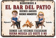 Patio Metal Sign Aluminum 8x12 Inch Personalized Welcome Patio Bar