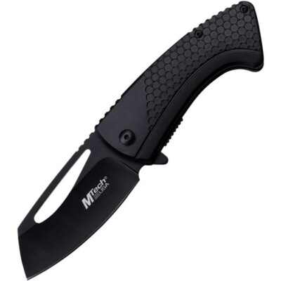 MTech Linerlock A/O Folding Knife 2.75'' 3Cr13 Steel Blade Black Aluminum Handle