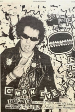 SID VICIOUS BURGER 1979 original POSTER ADVERT C'MON EVERYBODY Sex Pistols PUNK